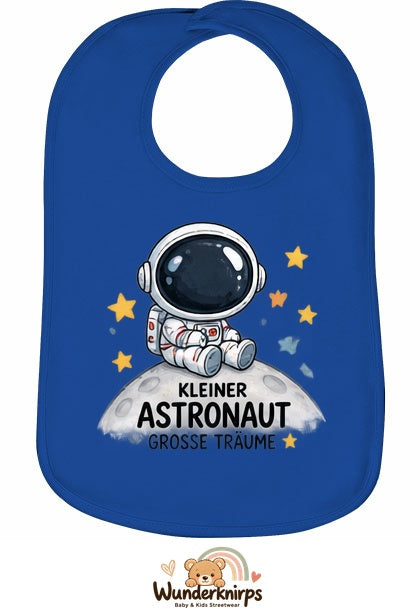 Baby-Lätzchen Olli-01 in Royalblau mit Motiv Kleiner Astronaut