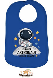 Baby-Lätzchen Olli-01 in Royalblau mit Motiv Kleiner Astronaut