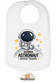 Baby-Lätzchen Olli-01 in Weiß mit Motiv Kleiner Astronaut