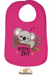 Baby-Lätzchen Olli-01 in Pink mit Motiv Kuschelzeit – Koala