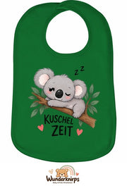 Baby-Lätzchen Olli-01 in Grün mit Motiv Kuschelzeit – Koala