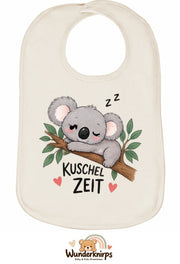 Baby-Lätzchen Olli-01 in Natur mit Motiv Kuschelzeit – Koala