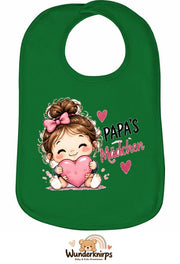 Baby-Lätzchen Olli-01 in Grün mit Motiv Papas Mädchen
