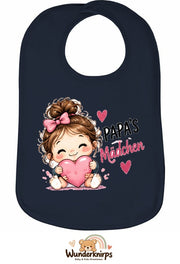Baby-Lätzchen Olli-01 in Marineblau mit Motiv Papas Mädchen