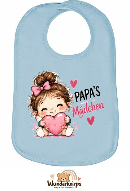 Baby-Lätzchen Olli-01 in Pastellblau mit Motiv Papas Mädchen