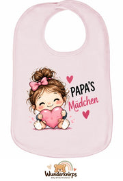 Baby-Lätzchen Olli-01 in Pastellrosa mit Motiv Papas Mädchen