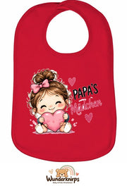 Baby-Lätzchen Olli-01 in Rot mit Motiv Papas Mädchen