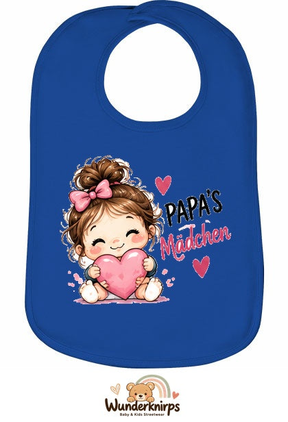 Baby-Lätzchen Olli-01 in Royalblau mit Motiv Papas Mädchen