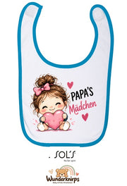 Baby-Lätzchen SOL’S Babib in Weiß / Aqua mit Motiv Papas Mädchen