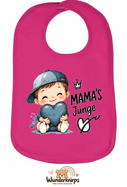 Baby-Lätzchen Olli-01 in Pink mit Motiv Mamas Junge