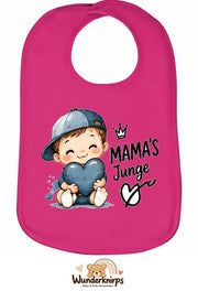 Baby-Lätzchen Olli-01 in Pink mit Motiv Mamas Junge