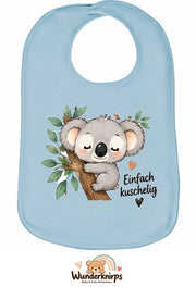 Baby-Lätzchen Olli-01 in Pastellblau mit Motiv Einfach kuschelig – Koala