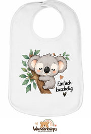 Baby-Lätzchen Olli-01 in Weiß mit Motiv Einfach kuschelig – Koala