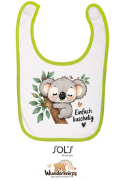 Baby-Lätzchen SOL’S Babib in Weiß / Apfelgrün mit Motiv Einfach kuschelig – Koala