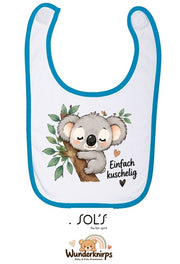 Baby-Lätzchen SOL’S Babib in Weiß / Aqua mit Motiv Einfach kuschelig – Koala