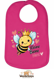 Baby-Lätzchen Olli-01 in Pink mit Motiv Kleine Biene, großes Herz