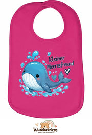 Baby-Lätzchen Olli-01 in Pink mit Motiv Kleiner Meeresfreund – Wal
