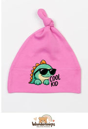 Knotenmütze Babybugz BZ15 in Bubblegum-Pink mit Motiv Dino Cool Kid
