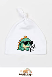 Knotenmütze Babybugz BZ15 in Weiß mit Motiv Dino Cool Kid