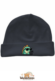 Umschlagmütze Rox-01 in Anthrazit mit Motiv Dino Cool Kid