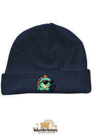 Umschlagmütze Rox-01 in Marineblau mit Motiv Dino Cool Kid