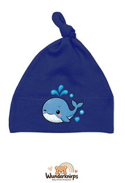 Knotenmütze Babybugz BZ15 in Marineblau mit Motiv Wal mit Herzen