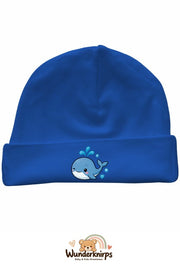 Umschlagmütze Rox-01 in Royalblau mit Motiv Wal mit Herzen