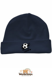Umschlagmütze Rox-01 in Marineblau mit Motiv Fußball Future Champ