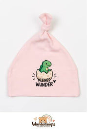 Knotenmütze Babybugz BZ15 in Pastellrosa mit Motiv Dino Kleines Wunder