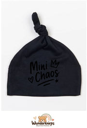 Knotenmütze Babybugz BZ15 in Schwarz mit Motiv Mini Chaos