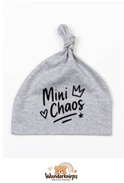 Knotenmütze Babybugz BZ15 in Grau meliert mit Motiv Mini Chaos