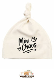 Knotenmütze Babybugz BZ15 in Natur mit Motiv Mini Chaos