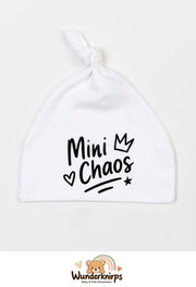 Knotenmütze Babybugz BZ15 in Weiß mit Motiv Mini Chaos