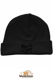 Umschlagmütze Rox-01 in Schwarz mit Motiv Mini Chaos