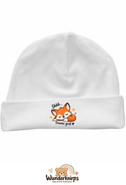 Umschlagmütze Rox-01 in Weiß mit Motiv Fuchs Träume groß