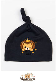 Knotenmütze Babybugz BZ15 in Schwarz mit Motiv Löwe Kleiner Prinz