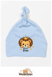 Knotenmütze Babybugz BZ15 in Staubblau mit Motiv Löwe Kleiner Prinz