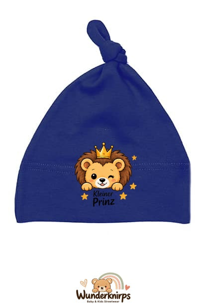 Knotenmütze Babybugz BZ15 in Marineblau mit Motiv Löwe Kleiner Prinz
