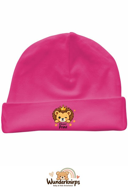 Umschlagmütze Rox-01 in Pink mit Motiv Löwe Kleiner Prinz