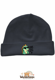 Umschlagmütze Rox-01 in Anthrazit mit Motiv Dino Cool since Birth