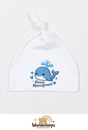 Knotenmütze Babybugz BZ15 in Weiß mit Motiv Wal Kleiner Meeresfreund