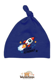 Knotenmütze Babybugz BZ15 in Marineblau mit Motiv Rakete Kleiner Astronaut