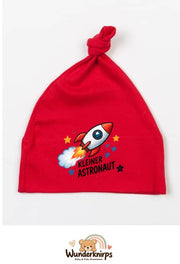 Knotenmütze Babybugz BZ15 in Rot mit Motiv Rakete Kleiner Astronaut