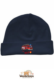 Umschlagmütze Rox-01 in Marineblau mit Motiv Feuerwehr Kleiner Held