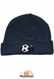 Umschlagmütze Rox-01 in Marineblau mit Motiv Fußball Future Champ