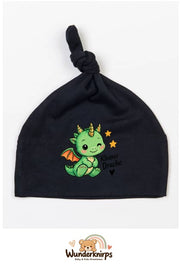Knotenmütze Babybugz BZ15 in Schwarz mit Motiv Kleiner Drache