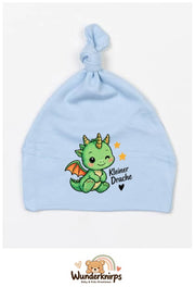 Knotenmütze Babybugz BZ15 in Staubblau mit Motiv Kleiner Drache