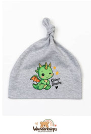 Knotenmütze Babybugz BZ15 in Grau meliert mit Motiv Kleiner Drache