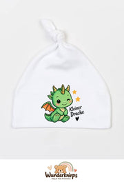 Knotenmütze Babybugz BZ15 in Weiß mit Motiv Kleiner Drache