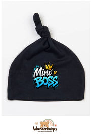 Knotenmütze Babybugz BZ15 in Schwarz mit Motiv Mini Boss Graffiti